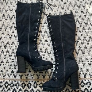 Charlotte Russe Knee-High Lace Boots